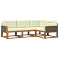 Outdoor-Sofagarnitur mit Kissen 4 pcs Natur und Creme