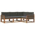 Outdoor-Sofagarnitur mit Kissen 4 pcs Natur und Anthrazit