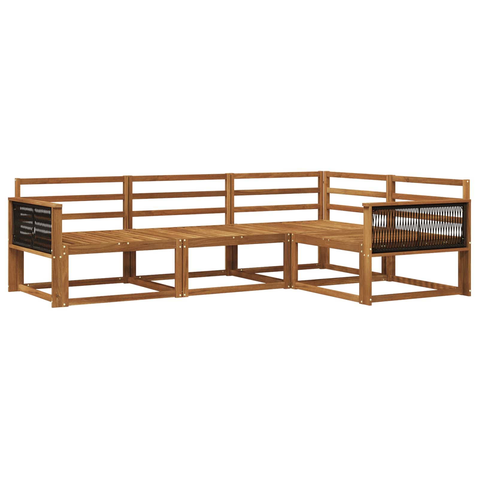 Outdoor-Sofagarnitur 4 pcs Natur Massivholz Akazie