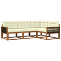 Outdoor-Sofagarnitur mit Kissen 4 pcs Natur und Creme