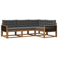 Outdoor-Sofagarnitur mit Kissen 4 pcs Natur und Anthrazit
