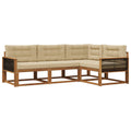Outdoor-Sofagarnitur mit Kissen 4 pcs Natur und Beige