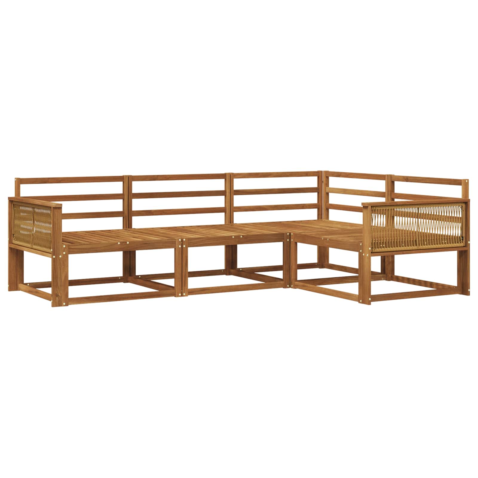 Outdoor-Sofagarnitur 4 pcs Natur Massivholz Akazie