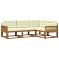 Outdoor-Sofagarnitur mit Kissen 4 pcs Natur und Creme