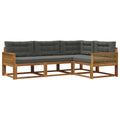 Outdoor-Sofagarnitur mit Kissen 4 pcs Natur und Anthrazit