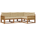 Outdoor-Sofagarnitur mit Kissen 4 pcs Natur und Beige