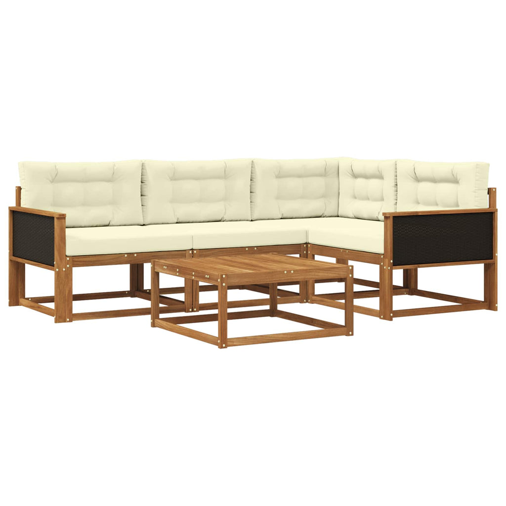 Outdoor-Sofagarnitur 5 pcs Natur und Creme