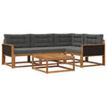 Outdoor-Sofagarnitur mit Kissen 5 pcs Natur und Anthrazit