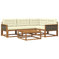 Outdoor-Sofagarnitur 5 pcs Natur und Creme