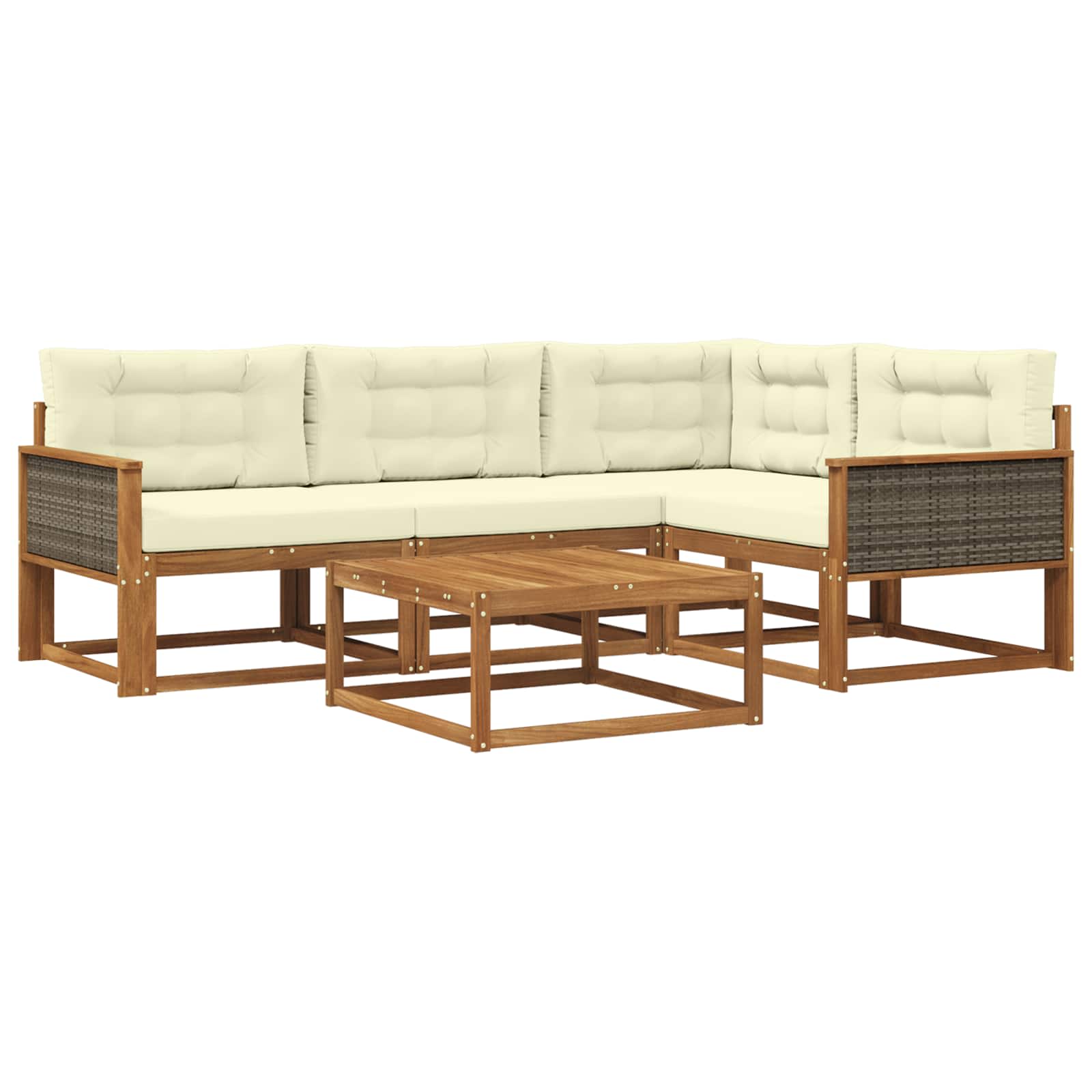 Outdoor-Sofagarnitur 5 pcs Natur und Creme