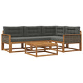 Outdoor-Sofagarnitur mit Kissen 5 pcs Natur und Anthrazit