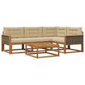 Outdoor-Sofagarnitur mit Kissen 5 pcs Natur und Beige
