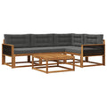 Outdoor-Sofagarnitur mit Kissen 5 pcs Natur und Anthrazit