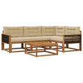 Outdoor-Sofagarnitur mit Kissen 5 pcs Natur und Beige