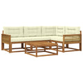 Outdoor-Sofagarnitur mit Kissen 5 pcs Natur und Creme