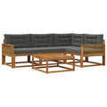 Outdoor-Sofagarnitur mit Kissen 5 pcs Natur und Anthrazit