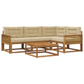 Outdoor-Sofagarnitur mit Kissen 5 pcs Natur und Beige
