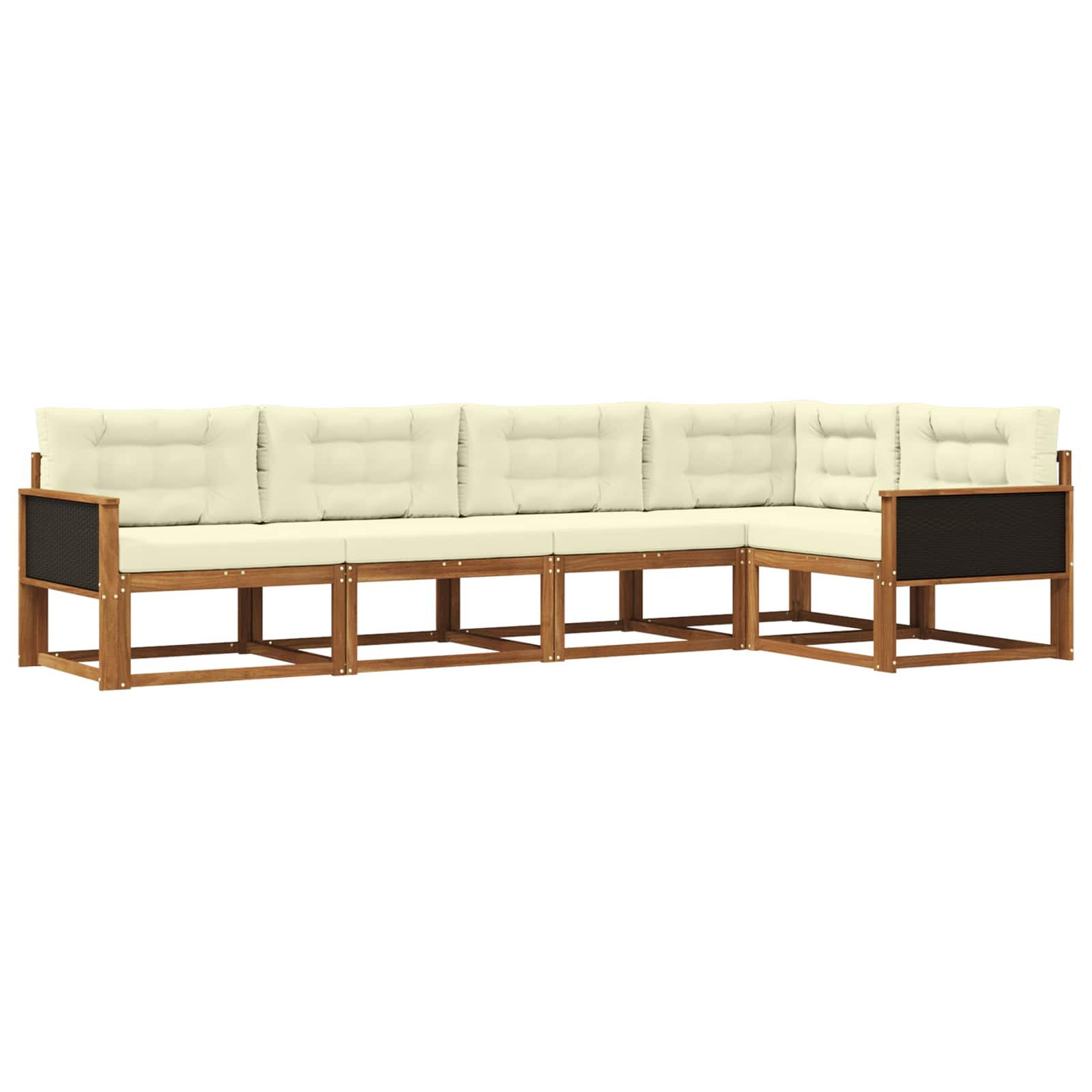 Outdoor-Sofagarnitur 5 pcs Natur und Creme