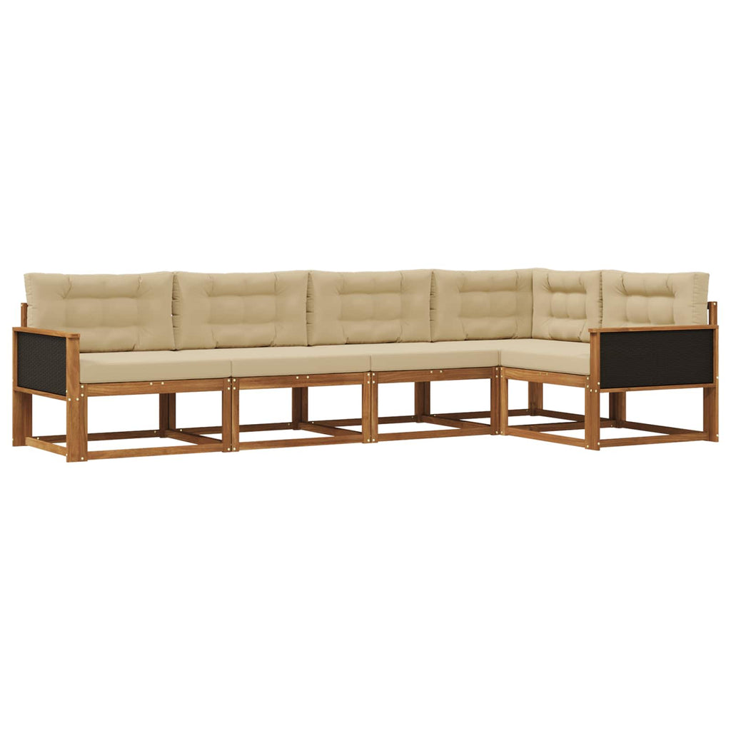 Outdoor-Sofagarnitur 5 pcs Natur und Beige