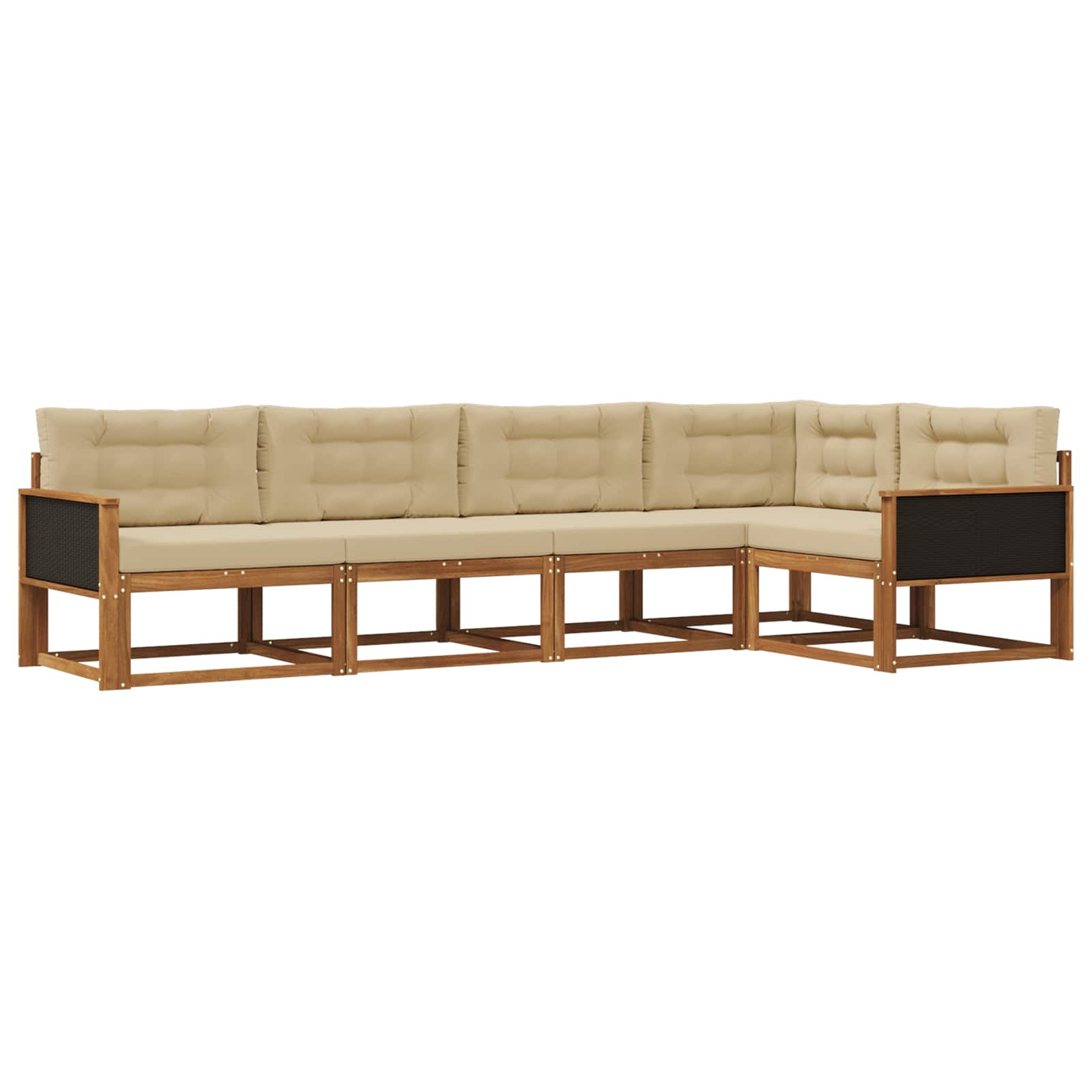Outdoor-Sofagarnitur 5 pcs Natur und Beige
