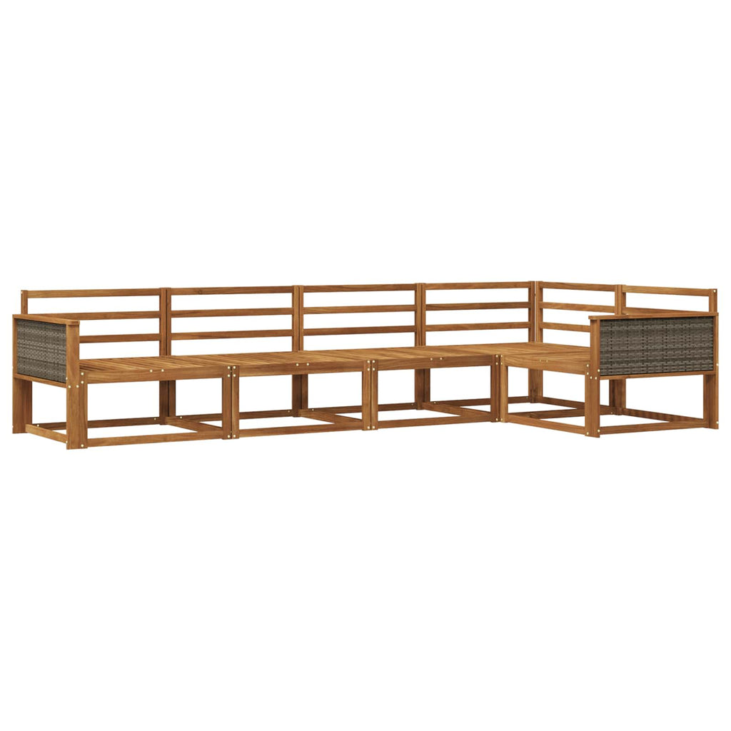 Outdoor-Sofagarnitur 5 pcs Natur Massivholz Akazie