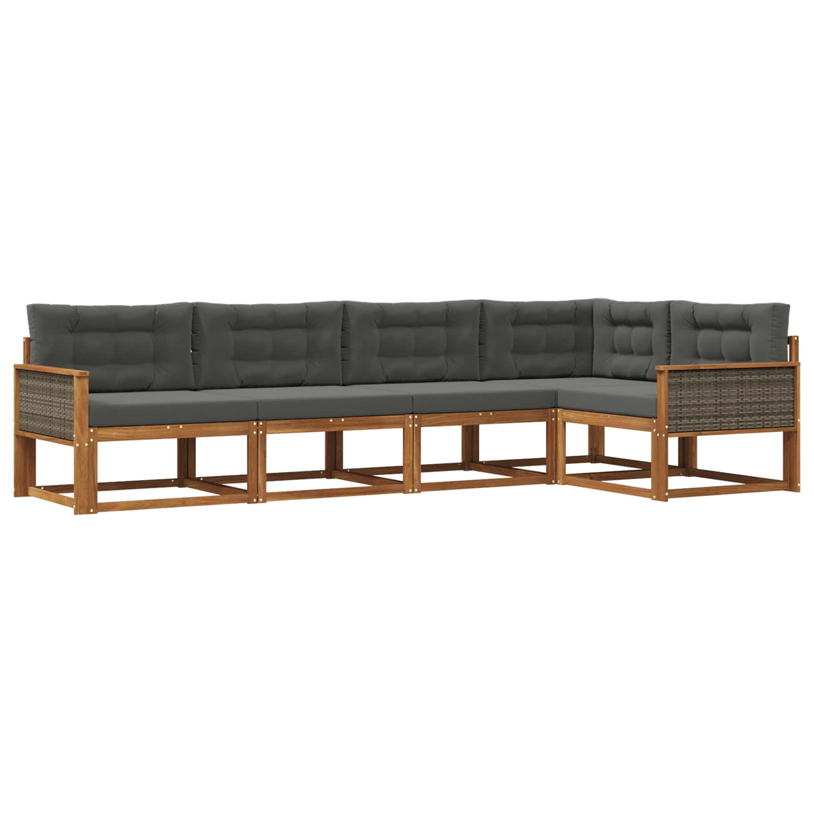 Outdoor-Sofagarnitur 5 pcs Natur und Anthrazit