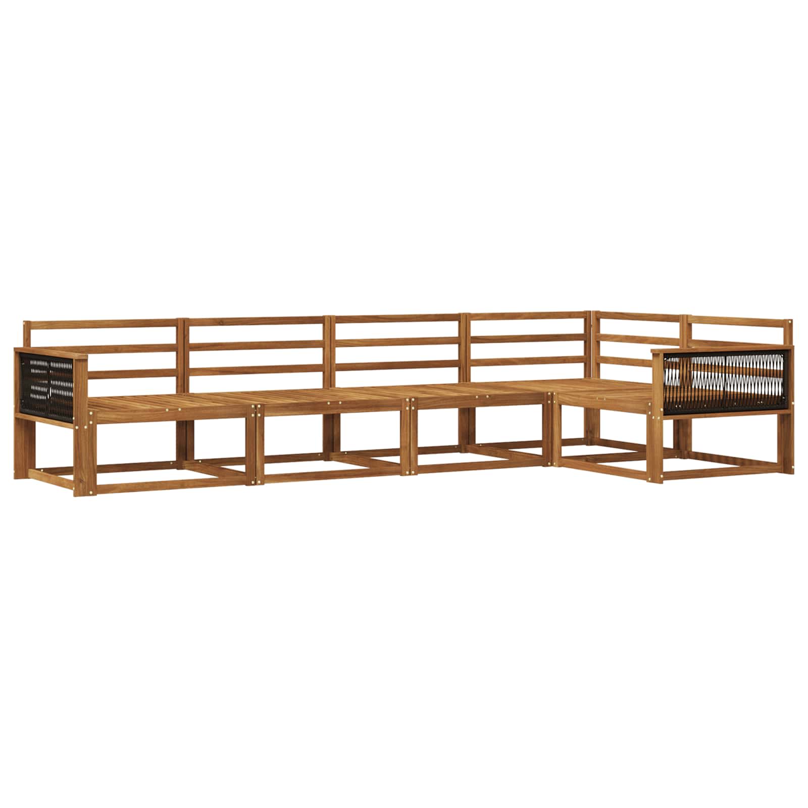 Outdoor-Sofagarnitur 5 pcs Natur Massivholz Akazie