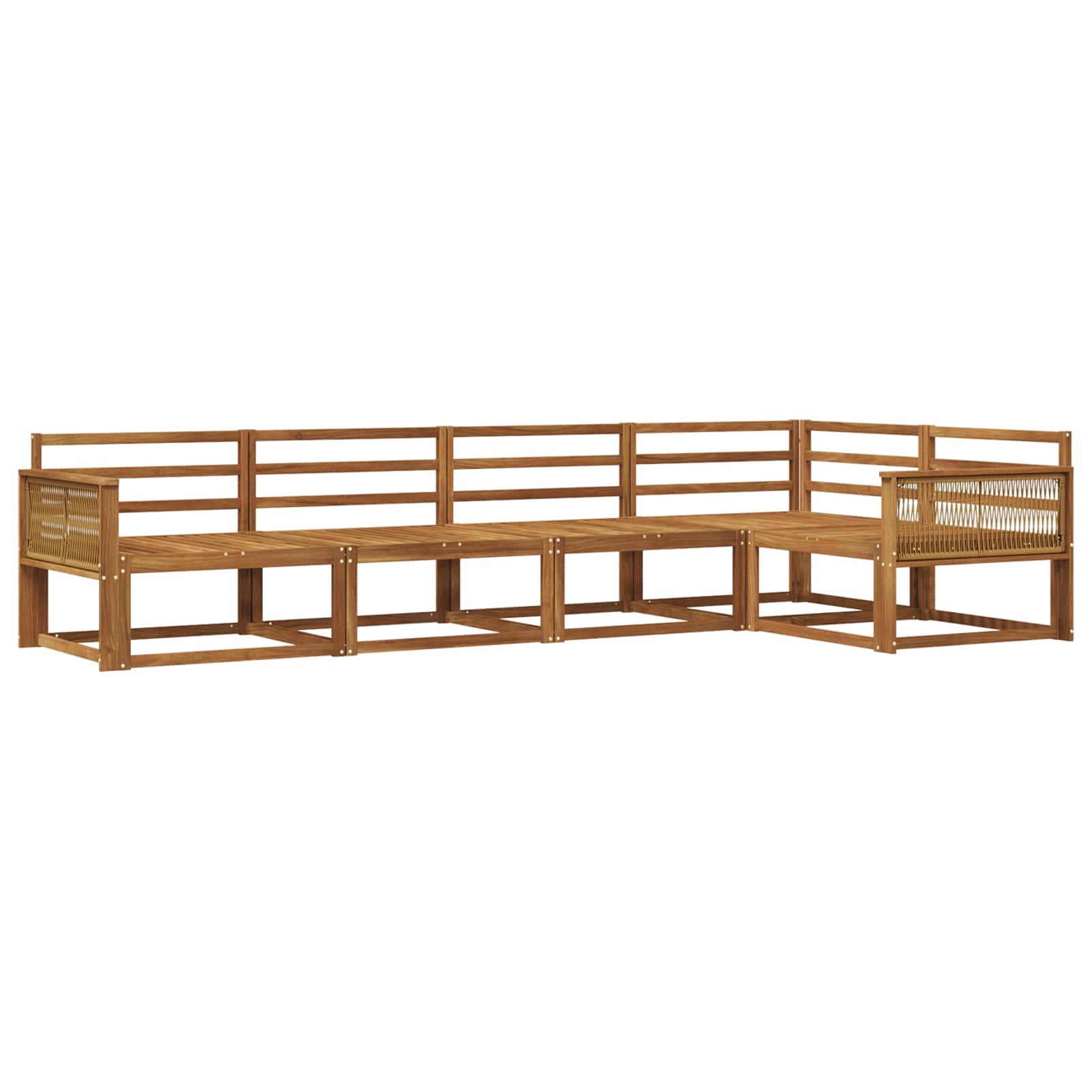 Outdoor-Sofagarnitur 5 pcs Natur Massivholz Akazie