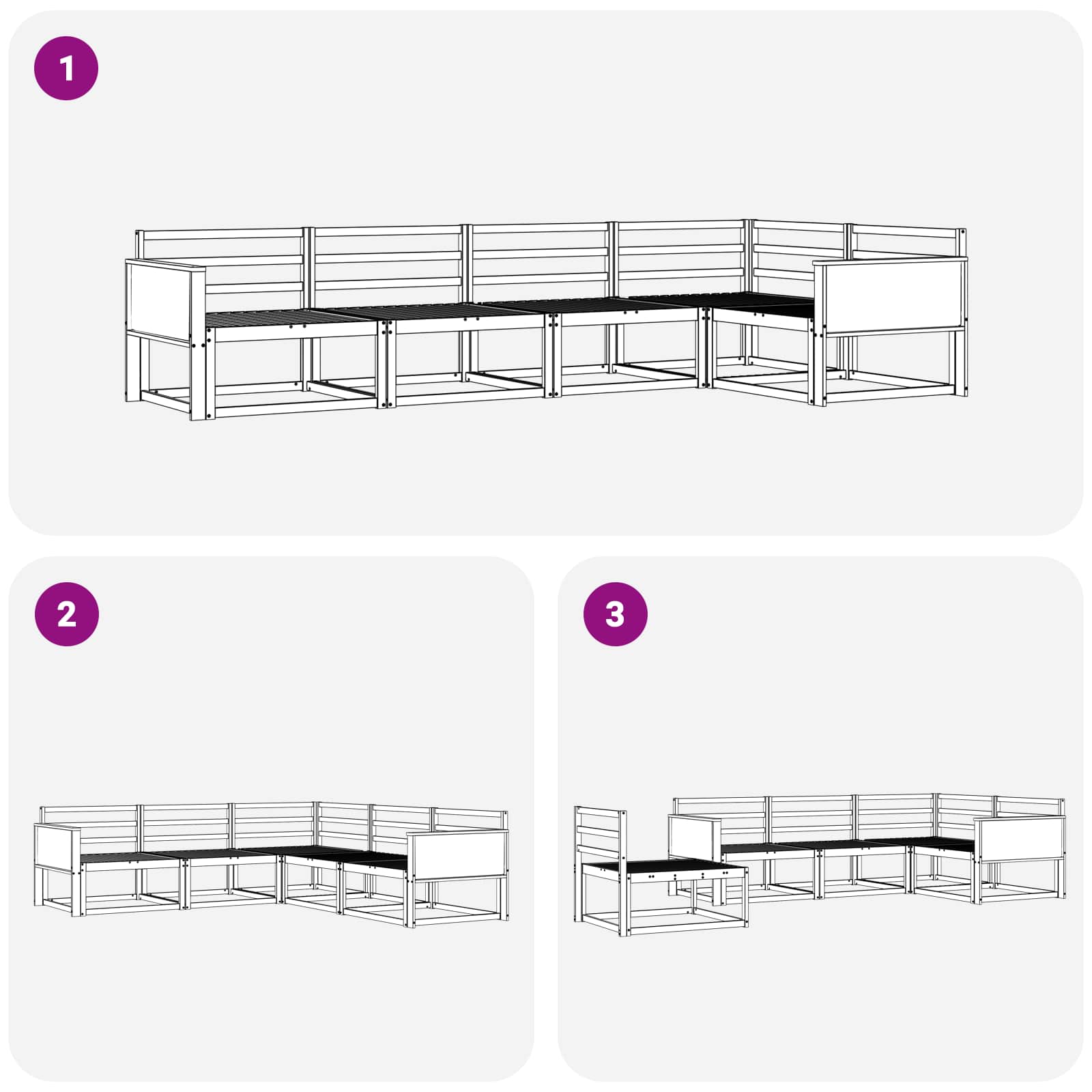 Outdoor-Sofagarnitur 5 pcs Natur Massivholz Akazie