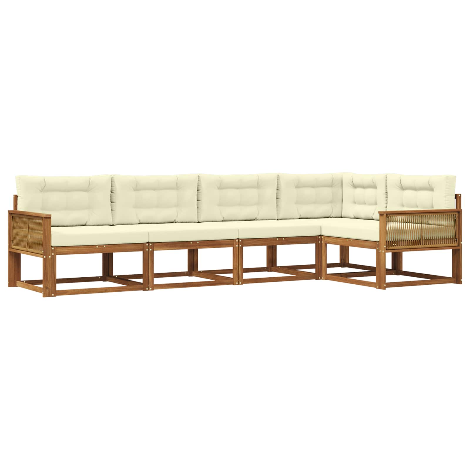 Outdoor-Sofagarnitur 5 pcs Natur und Creme