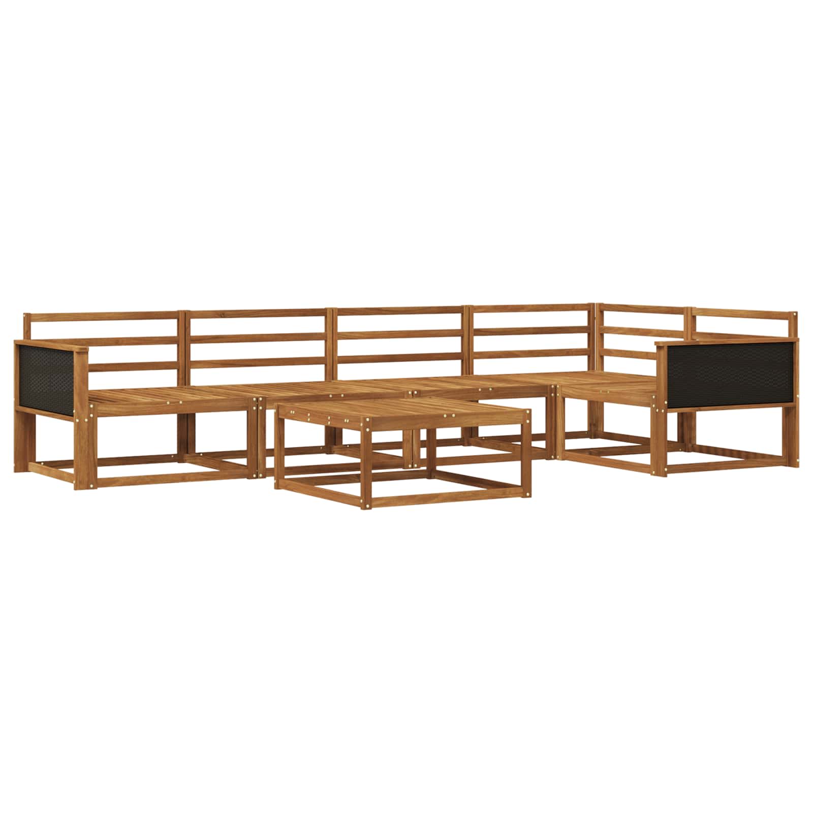 Outdoor-Sofagarnitur 6 pcs Natur Massivholz Akazie
