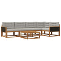 Outdoor-Sofagarnitur 6 pcs Natur und Hellgrau