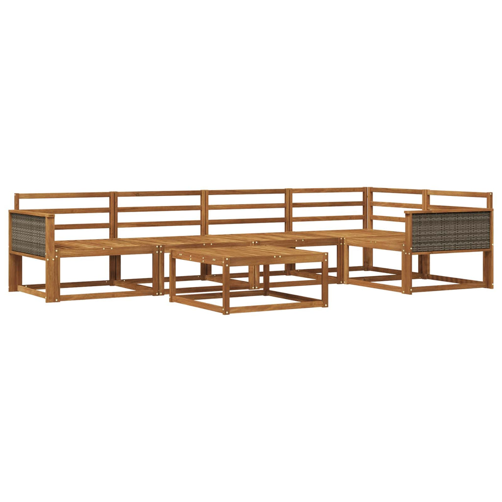 Outdoor-Sofagarnitur 6 pcs Natur Massivholz Akazie
