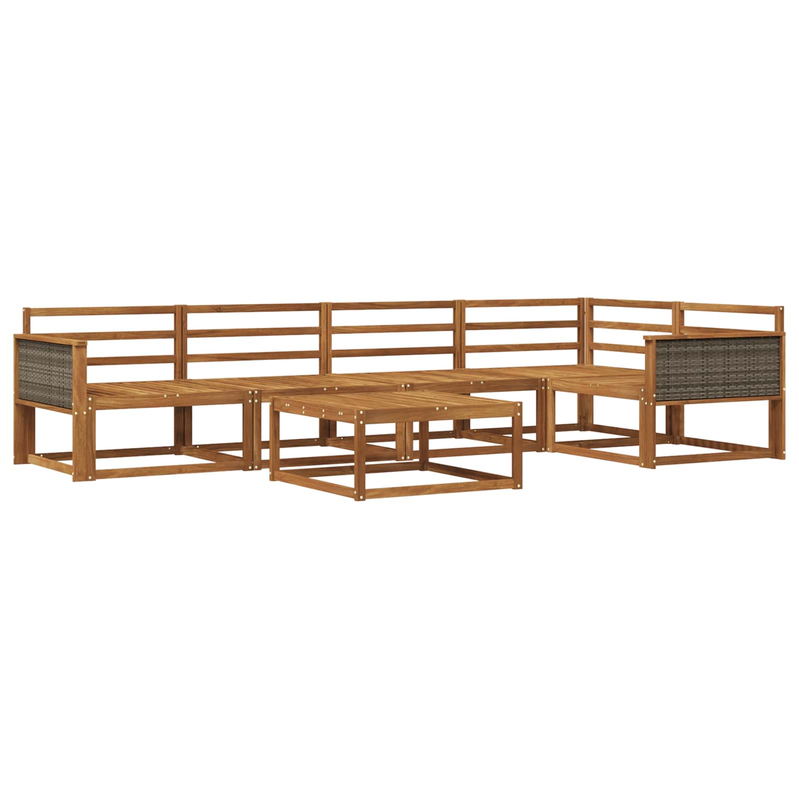 Outdoor-Sofagarnitur 6 pcs Natur Massivholz Akazie