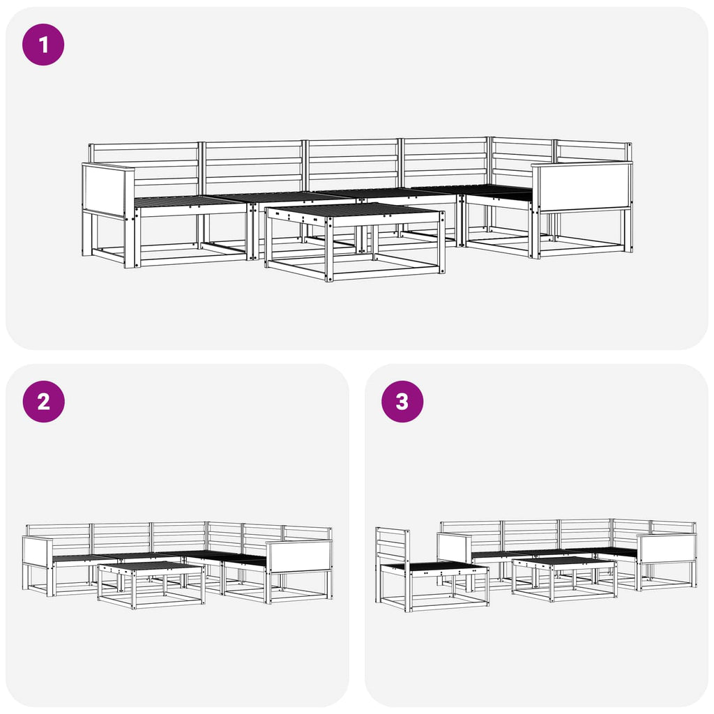 Outdoor-Sofagarnitur 6 pcs Natur Massivholz Akazie