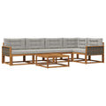 Outdoor-Sofagarnitur mit Kissen 6 pcs Natur und Hellgrau