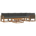 Outdoor-Sofagarnitur mit Kissen 6 pcs Natur und Anthrazit