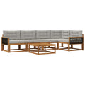 Outdoor-Sofagarnitur mit Kissen 6 pcs Natur und Hellgrau