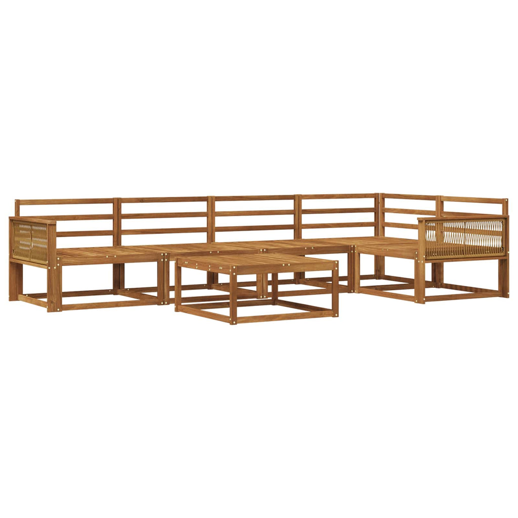 Outdoor-Sofagarnitur 6 pcs Natur Massivholz Akazie