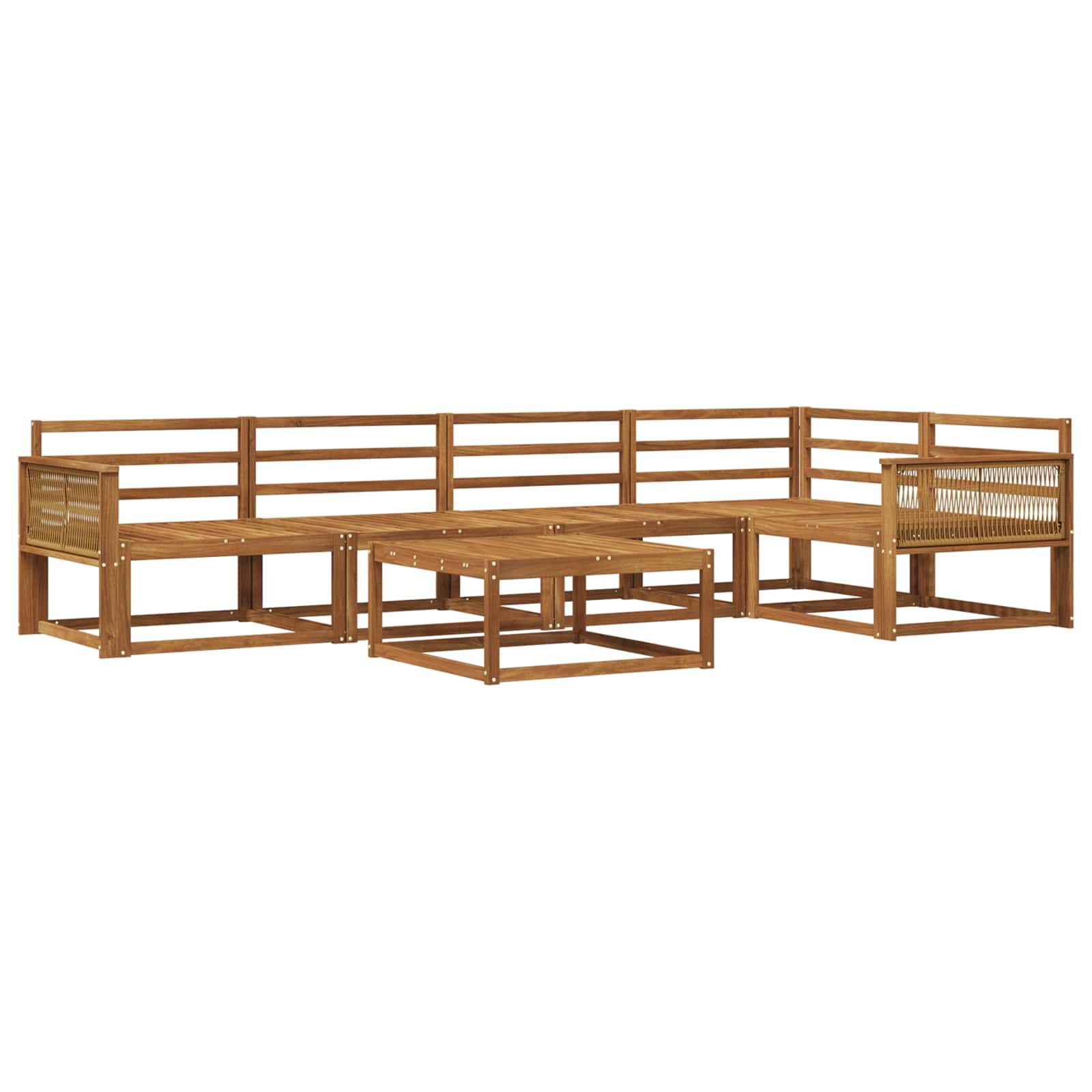 Outdoor-Sofagarnitur 6 pcs Natur Massivholz Akazie