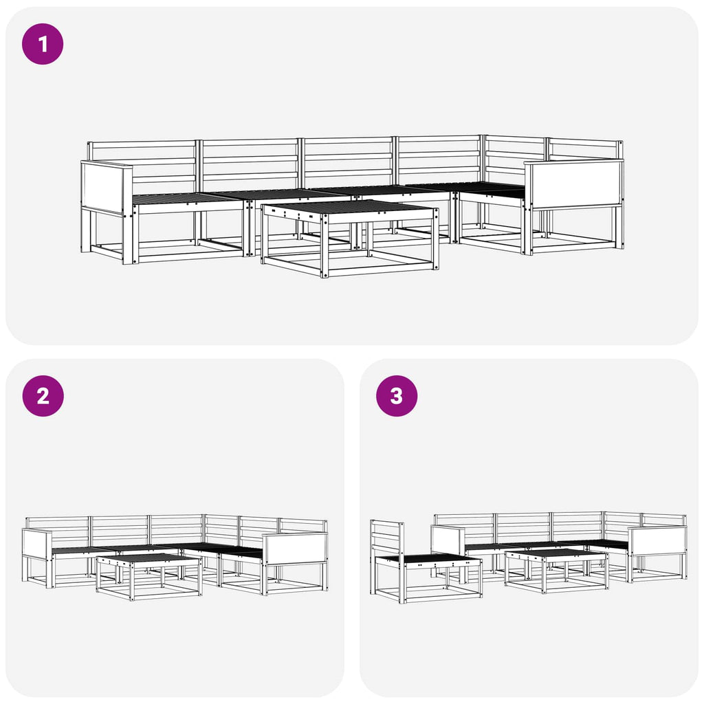 Outdoor-Sofagarnitur 6 pcs Natur Massivholz Akazie