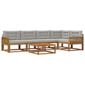 Outdoor-Sofagarnitur mit Kissen 6 pcs Natur und Hellgrau