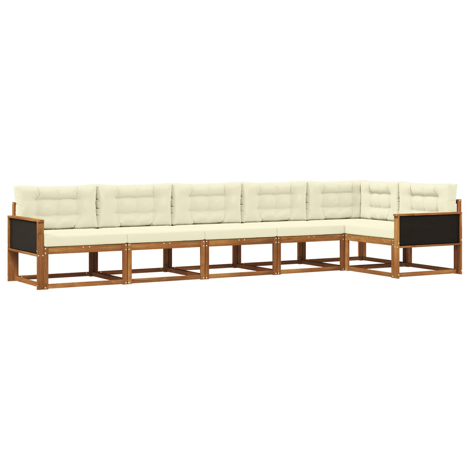 Outdoor-Sofagarnitur mit Kissen 6 pcs Natur und Creme