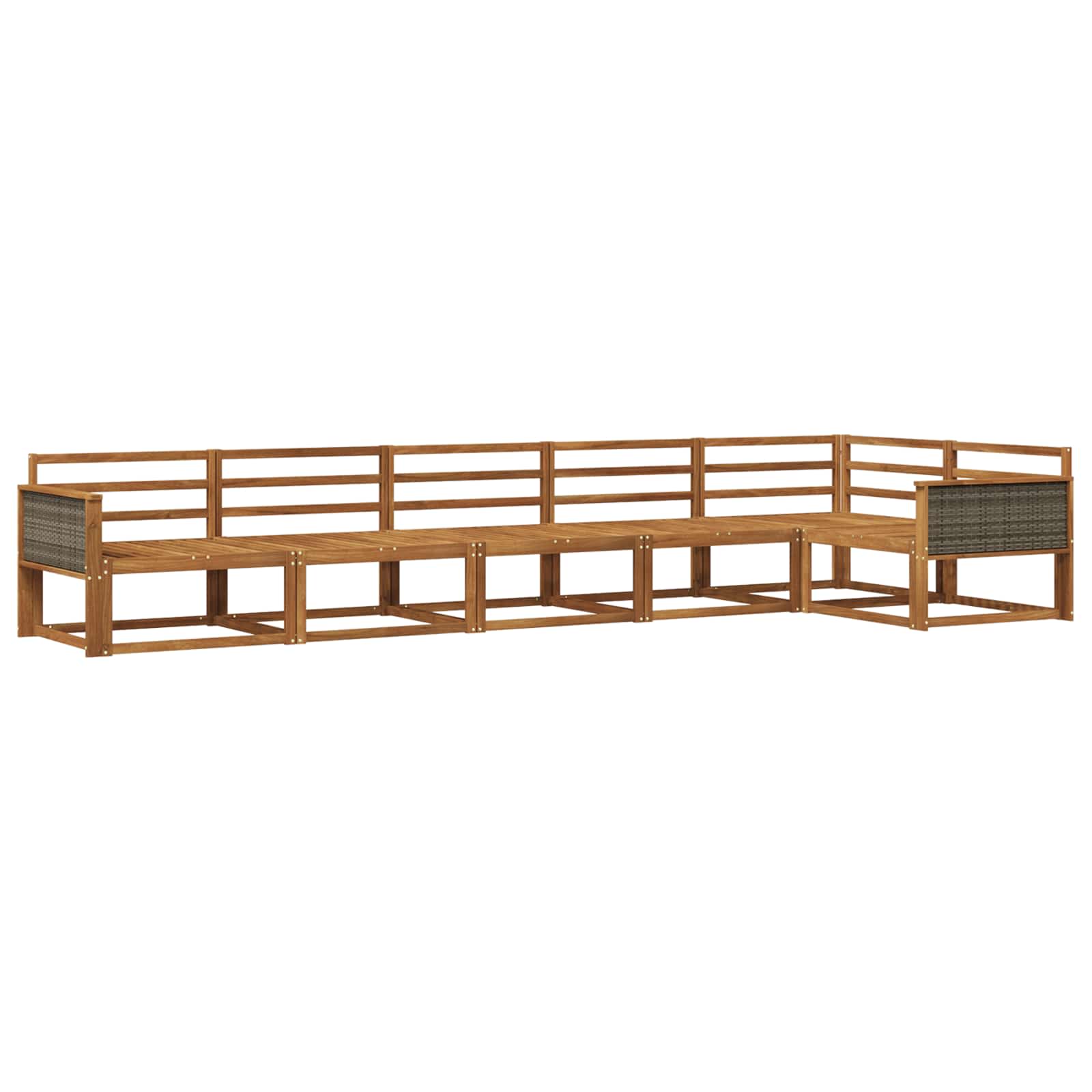 Outdoor-Sofagarnitur 6 pcs Natur Massivholz Akazie