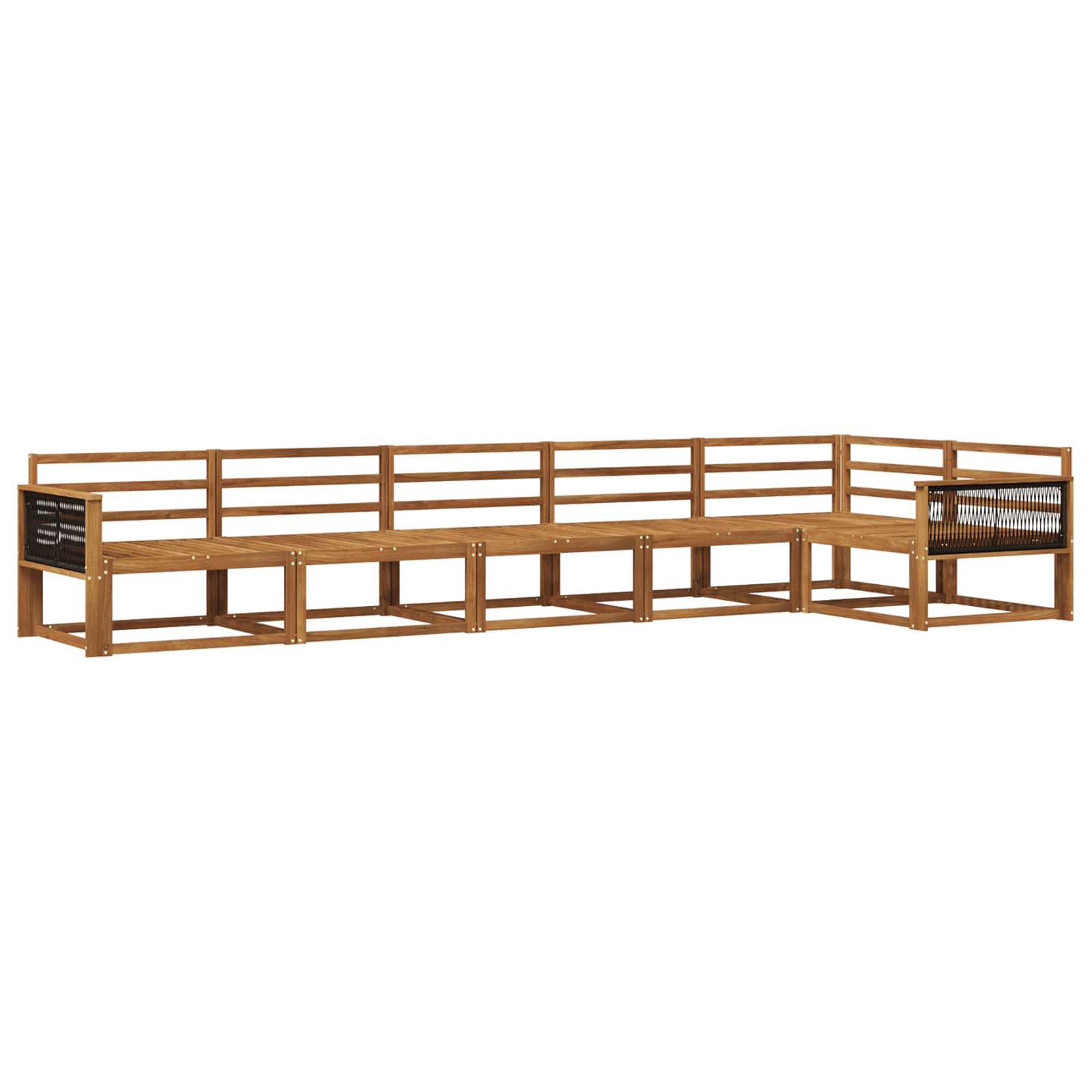 Outdoor-Sofagarnitur 6 pcs Natur Massivholz Akazie