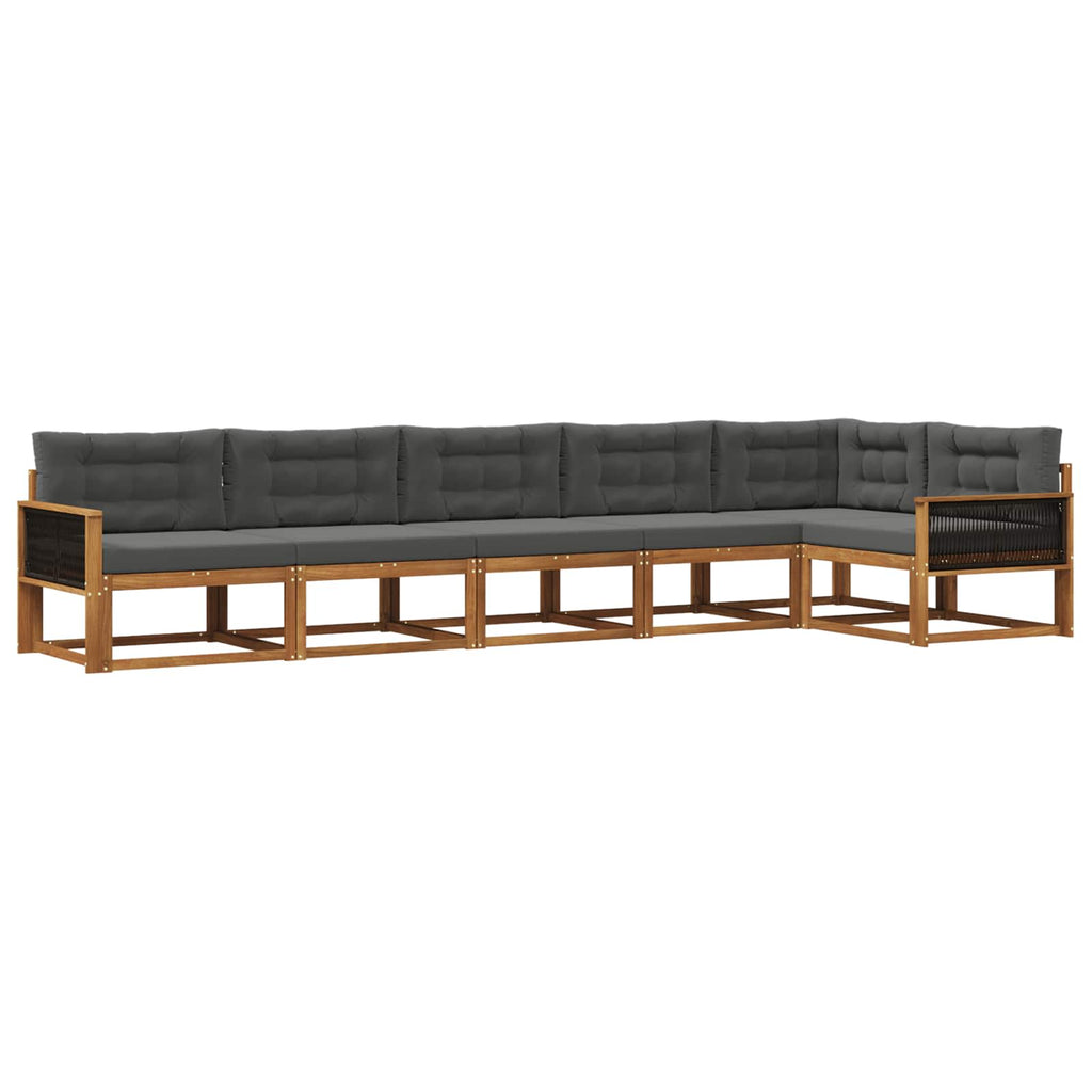 Outdoor-Sofagarnitur 6 pcs Natur und Anthrazit