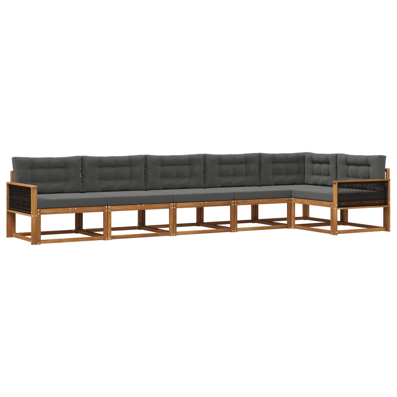 Outdoor-Sofagarnitur 6 pcs Natur und Anthrazit