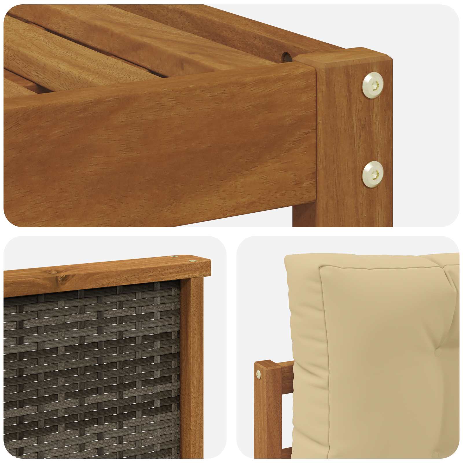 Outdoor-Sofagarnitur mit Kissen 7 pcs Natur und Beige