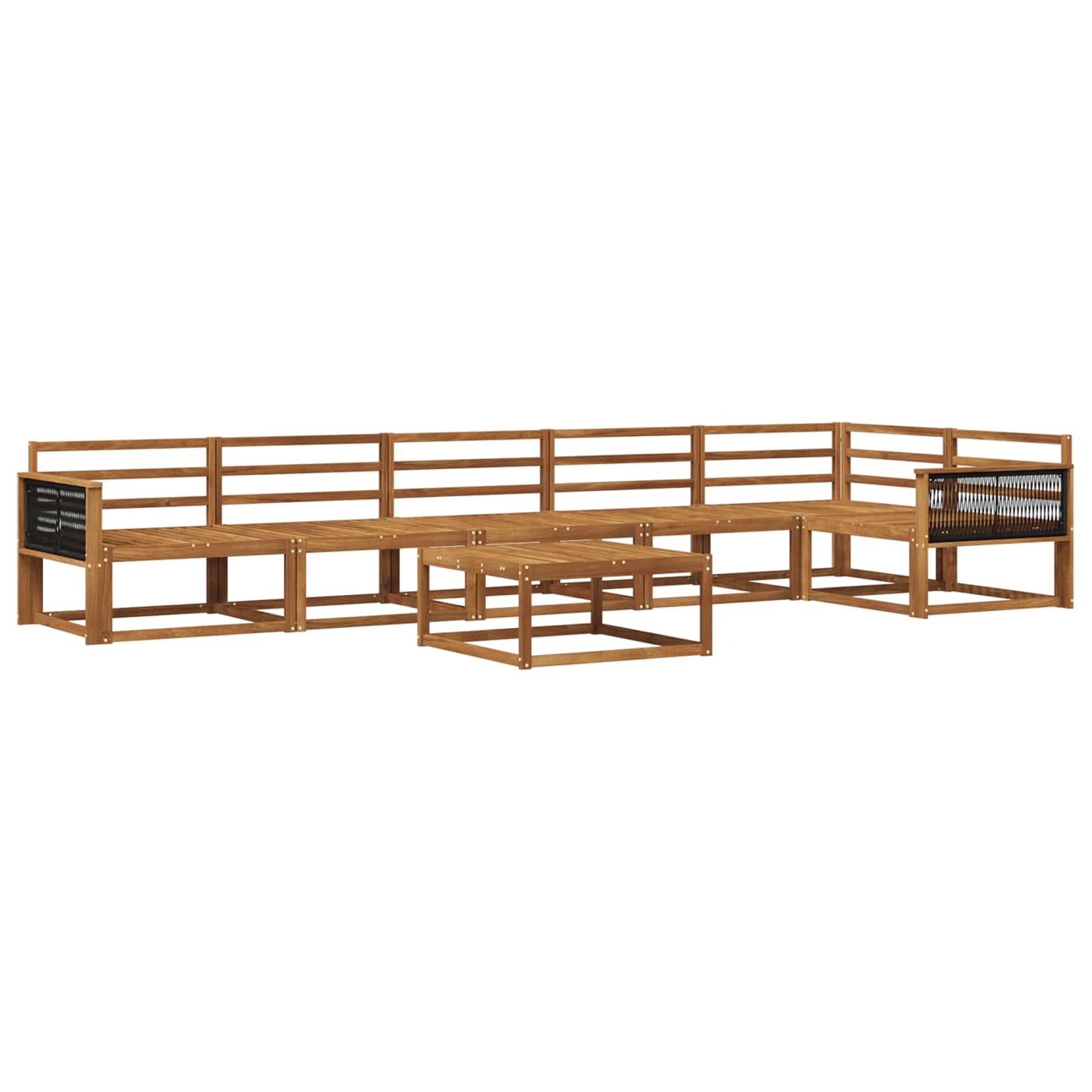Outdoor-Sofagarnitur 7 pcs Natur Massivholz Akazie