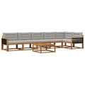 Outdoor-Sofagarnitur mit Kissen 7 pcs Natur und Hellgrau
